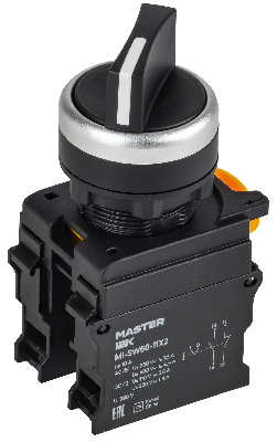 Переключатель 2 полож. 1NO+1NC чёрный MASTER