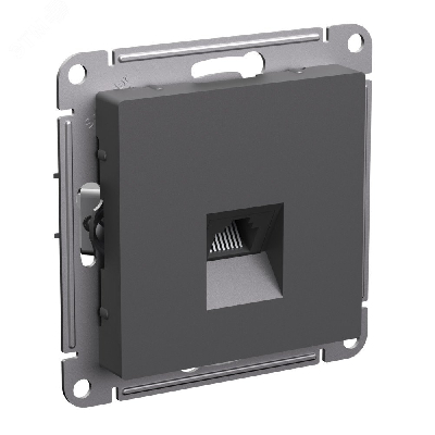 ATLASDESIGN РОЗЕТКА компьютерная RJ45, кат. 5Е, механизм, БАЗАЛЬТ