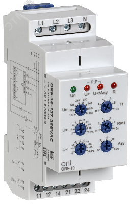 Реле фаз ORF-10 3ф. 2 конт. 127-265В AC с контр. нейтр.
