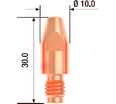 Наконечник контактный M8х30 мм ECU D 1.0 мм (10 шт.)