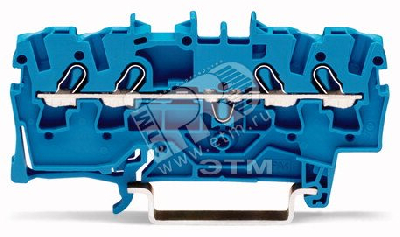 Клемма четырехпроводная проходная 0.25-2.5(4)мм.кв. на DIN рейку