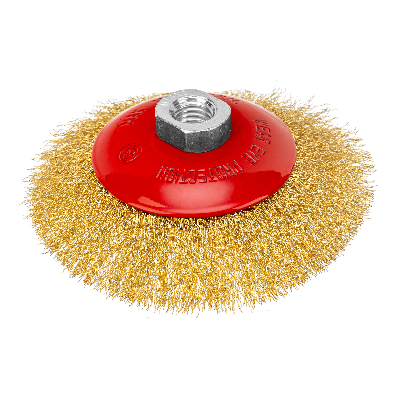 Щетка для УШМ, 125 мм, М14, тарелка, витая проволока