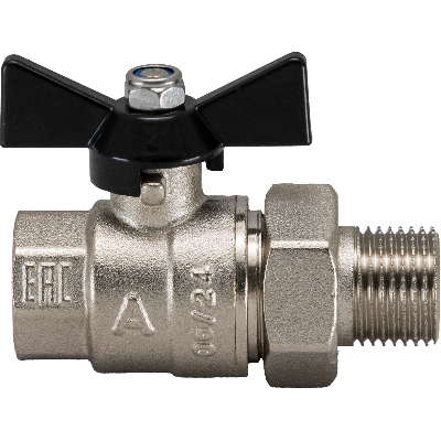 Кран шаровой полнопроходной с полусгоном 3/4' ВН бабочка