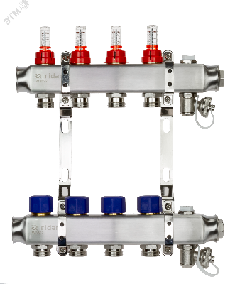 Комплект коллекторов SSM-4RF set с расходомерами и кронштейнами, 4 контура