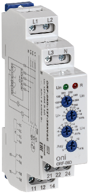 Реле фаз ORF-06D трехфазное 2 контакта 127-265В AC с контролем нейтрали