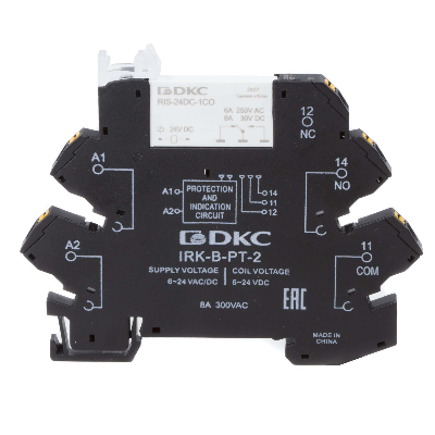 Реле интерфейсное, 1CO, коммутируемый ток 6 А, AgSnO, напряжение 24V AC/DC, push-in клеммы