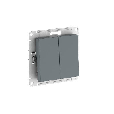 ATLASDESIGN 2-клавишный ВЫКЛЮЧАТЕЛЬ, сх.5, 10АХ, быстрозажимные клеммы, ГРИФЕЛЬ