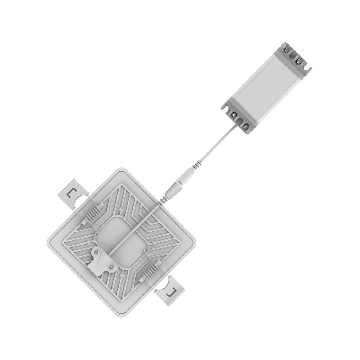 Светильник светодиодный ДВО 9 Вт 900 лм 4000К AC 220В IP20 квадрат 90х27х27мм монт разм 71х25мм Пластик безрамочный Frameless