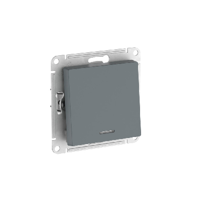 ATLASDESIGN 1-клавишный ПЕРЕКЛЮЧАТЕЛЬ с подсветкой, сх.6а, 10АХ, быстрозажимные клеммы, ГРИФЕЛЬ