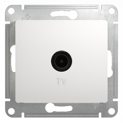GLOSSA Розетка телевизионная TV проходная в рамку 4дБ белая