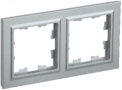BRITE Рамка 2 поста РУ-2-БрА алюминий
